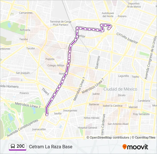 20C Bus Line Map