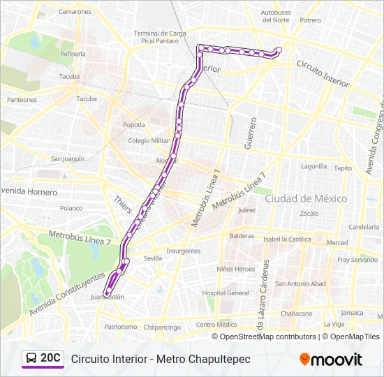 20C Bus Line Map