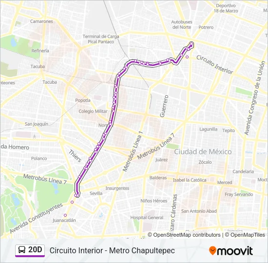 20D Bus Line Map