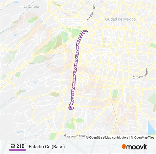 21B Bus Line Map