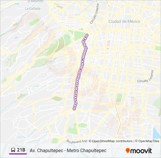 21B Bus Line Map