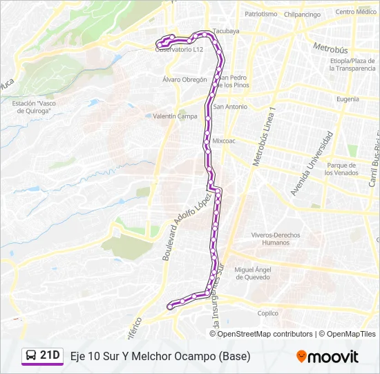 21D Bus Line Map