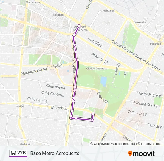 22B Bus Line Map