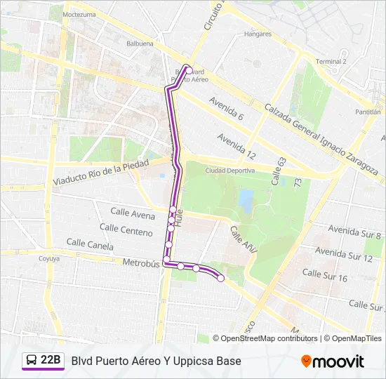 22B Bus Line Map