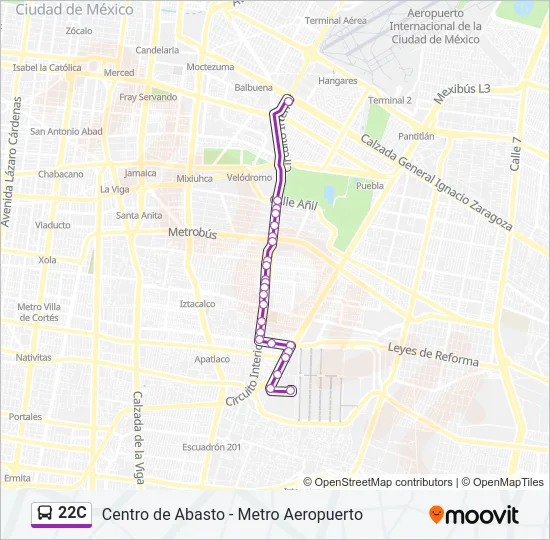 22C Bus Line Map