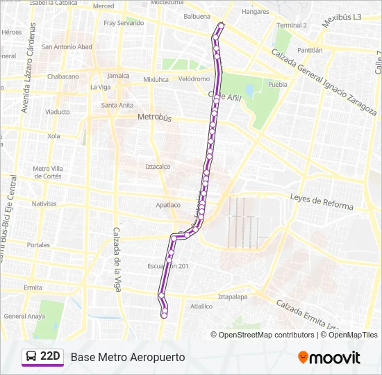 22D Bus Line Map