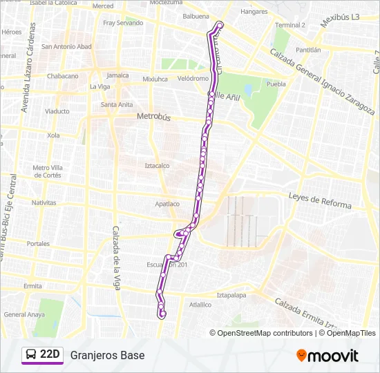 22D Bus Line Map