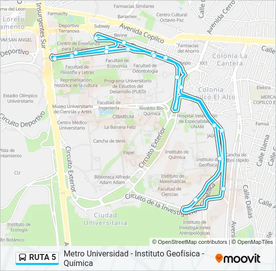 RUTA 5 Bus Line Map