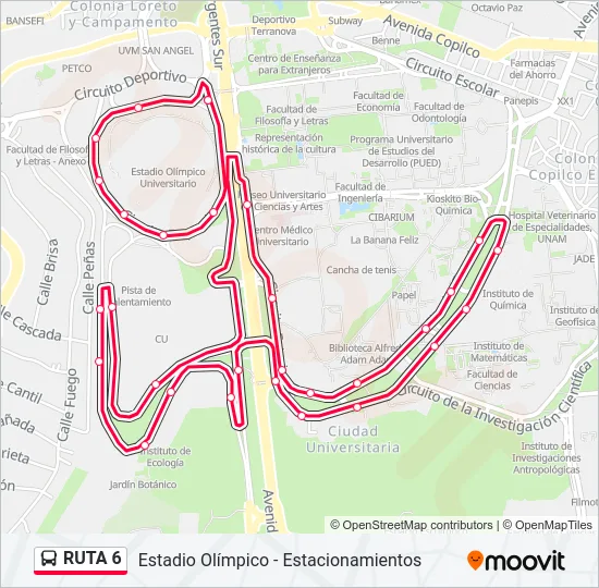 RUTA 6 Bus Line Map