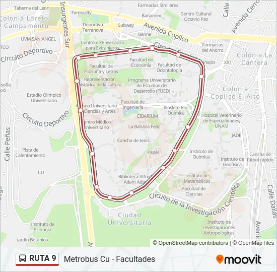 RUTA 9 Bus Line Map