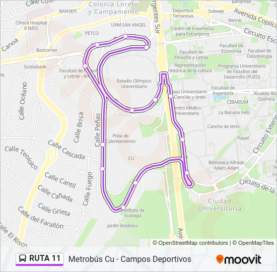 RUTA 11 Bus Line Map