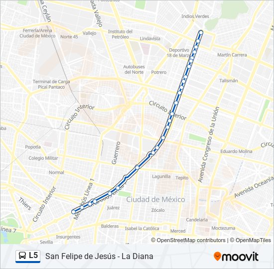 L5 bus Line Map