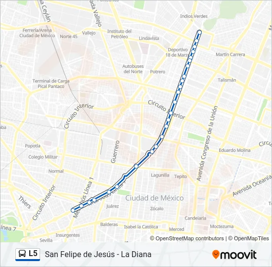 L5 Bus Line Map