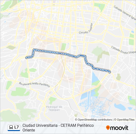 Mapa de L7 de autobús