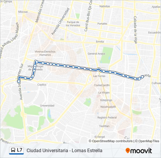 l7 Route: Schedules, STops & Maps - Ciudad Universitaria (Updated)