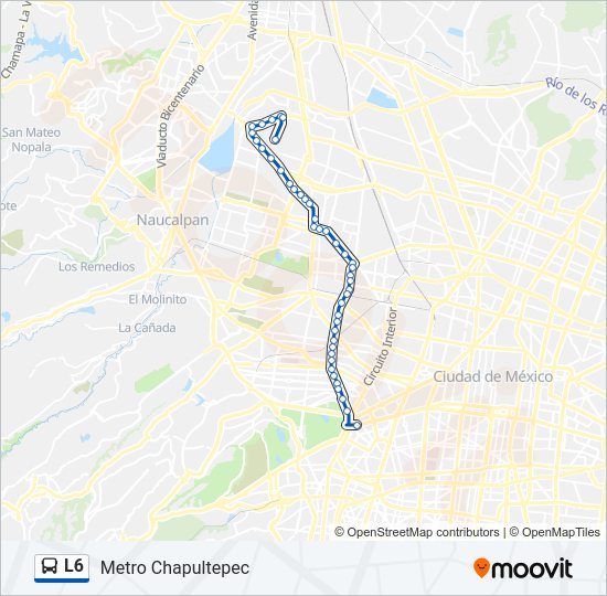 Mapa de L6 de autobús