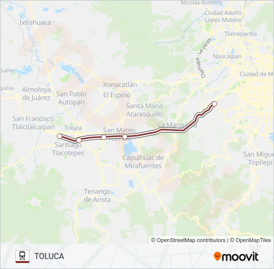 MÉXICO-TOLUCA Train Line Map