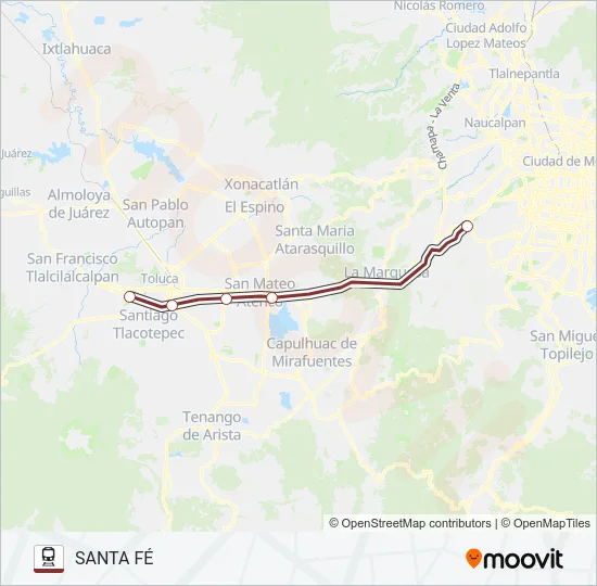 MÉXICO-TOLUCA Train Line Map