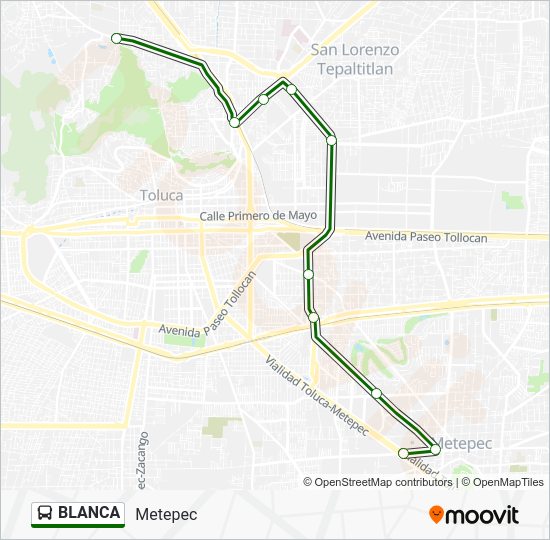 Ruta BLANCA: horarios, paradas y mapas - Metepec (Actualizado)
