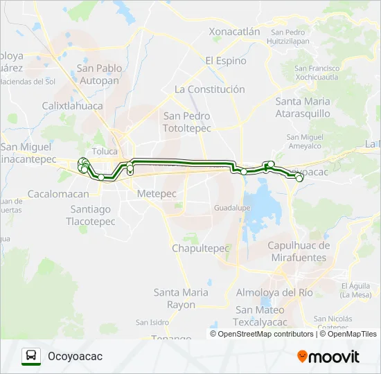 OCOYOACAC Bus Line Map