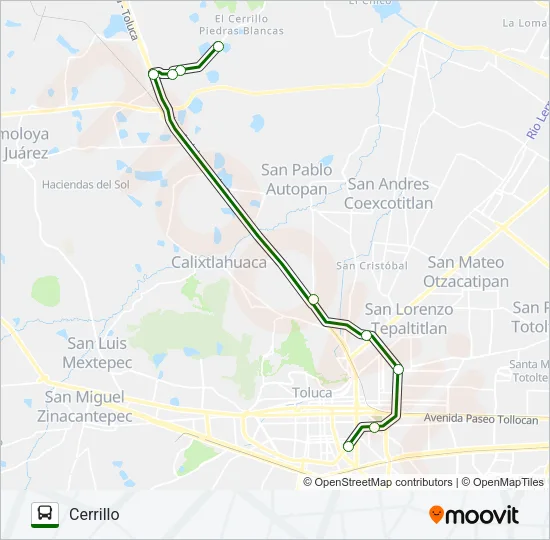 TERMINAL CERRILLO Bus Line Map