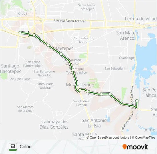 UAP TIANGUISTENCO Bus Line Map