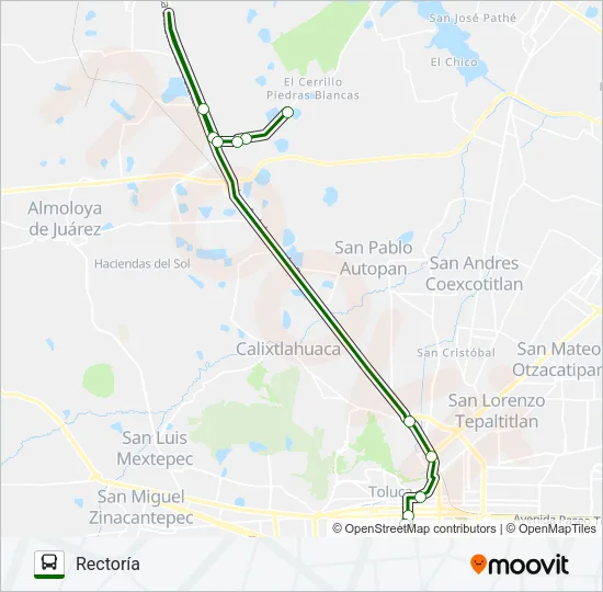 RECTORÍA- CERRILLO Bus Line Map