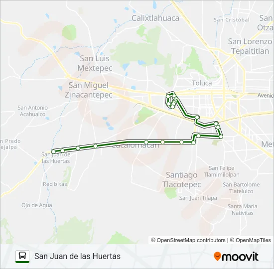 SAN JUAN DE LAS HUERTAS Bus Line Map