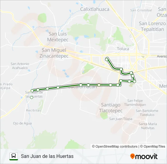 SAN JUAN DE LAS HUERTAS Bus Line Map