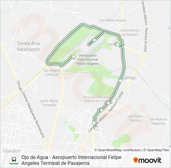 LÍNEA 1A Route: Schedules, Stops & Maps - Ojo de Agua - AIFA (Updated)