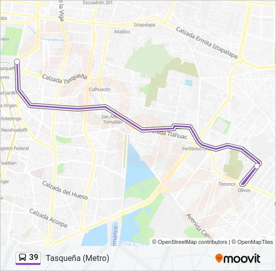 39 Bus Line Map
