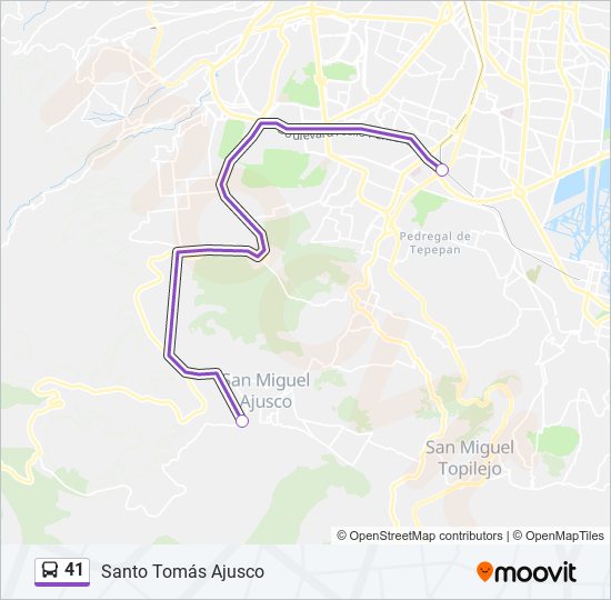 41 bus Line Map