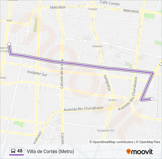 48 Bus Line Map