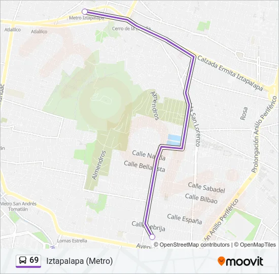69 Bus Line Map