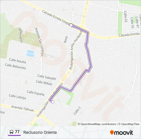 77 Bus Line Map