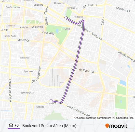 Mapa de 78 de autobús