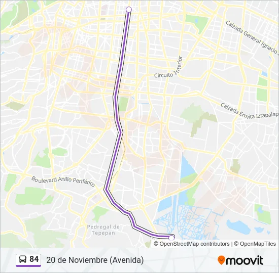 84 Bus Line Map
