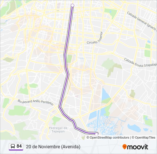 84 bus Line Map