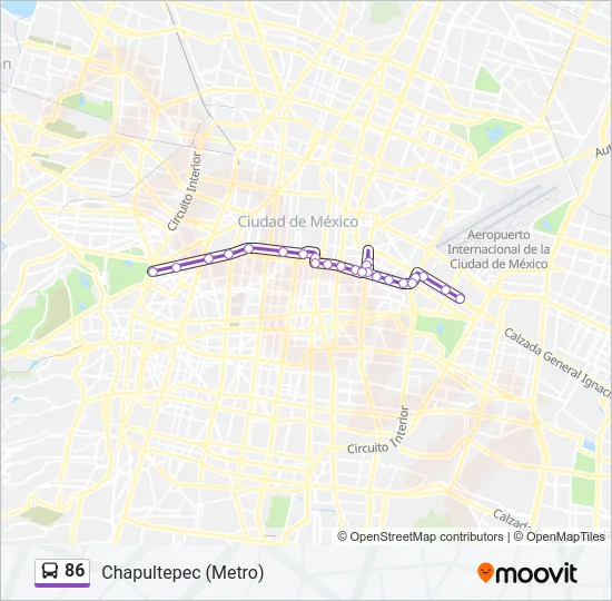 86 Bus Line Map