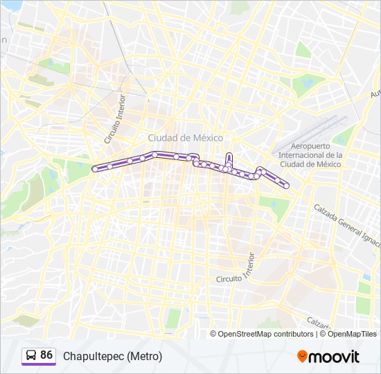 86 bus Line Map