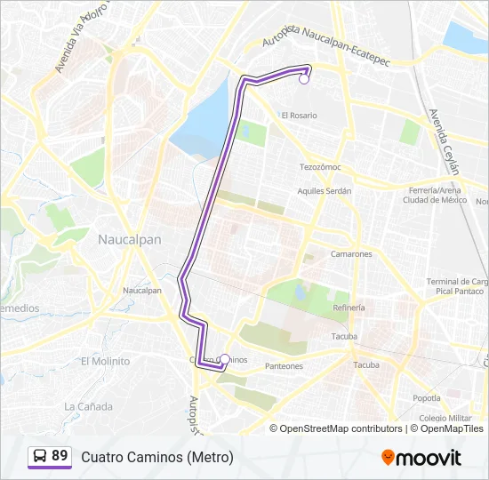 89 Bus Line Map