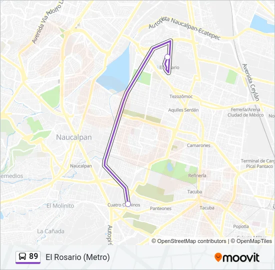 89 Bus Line Map