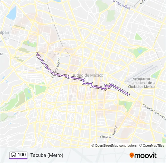 100 Bus Line Map