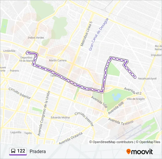 122 Bus Line Map