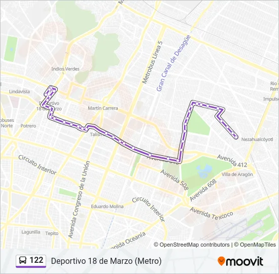 122 Bus Line Map