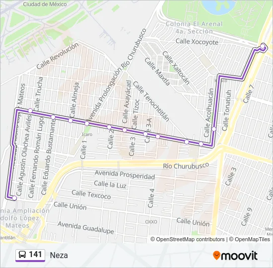 141 Bus Line Map