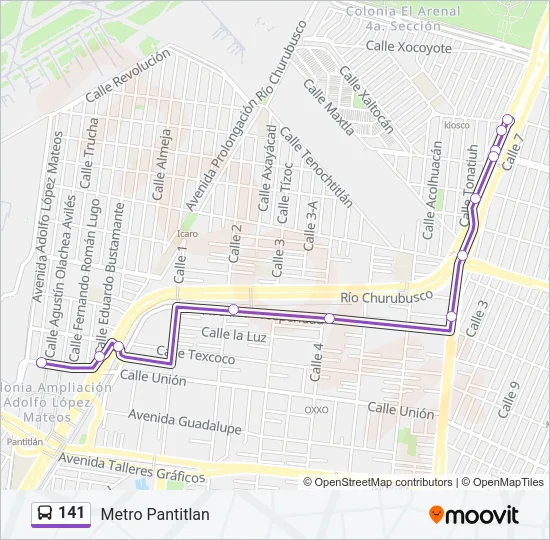 141 Bus Line Map
