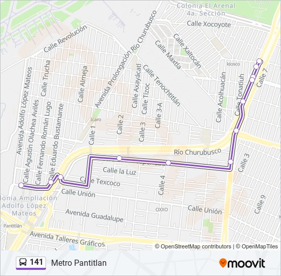 141 Route: Schedules, STops & Maps - Metro Pantitlan (Updated)