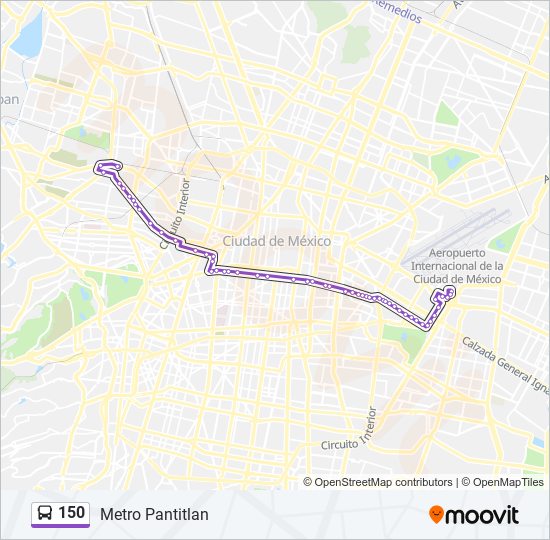 Ruta 150: Horarios, Paradas Y Mapas - Metro Pantitlan (Actualizado)