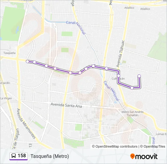 158 Bus Line Map